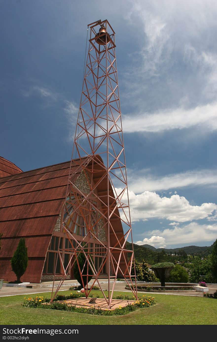 Church, bell and tower in Brazil. Church, bell and tower in Brazil