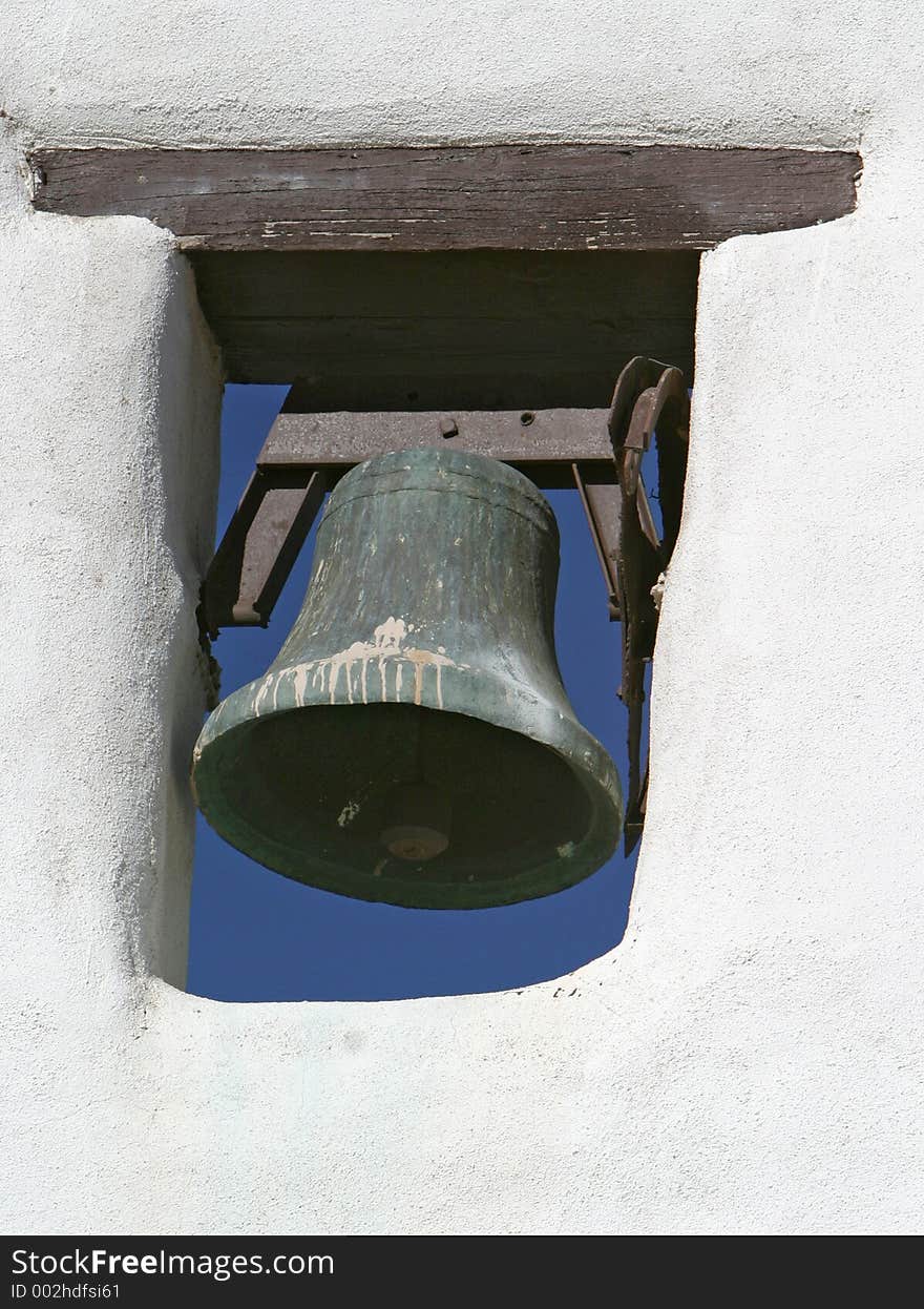 The bell of an old mission church. The bell of an old mission church