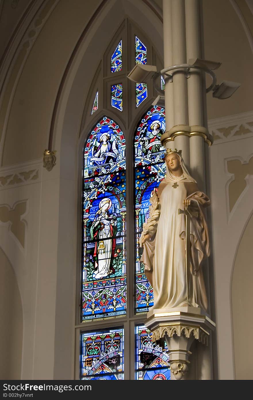 Stock photograph of the interior statuary at a small catholic basilica. Stock photograph of the interior statuary at a small catholic basilica