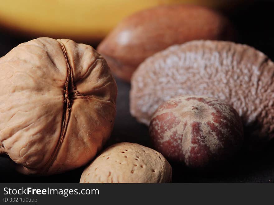 Closeup of a variety of mixed nuts. Closeup of a variety of mixed nuts