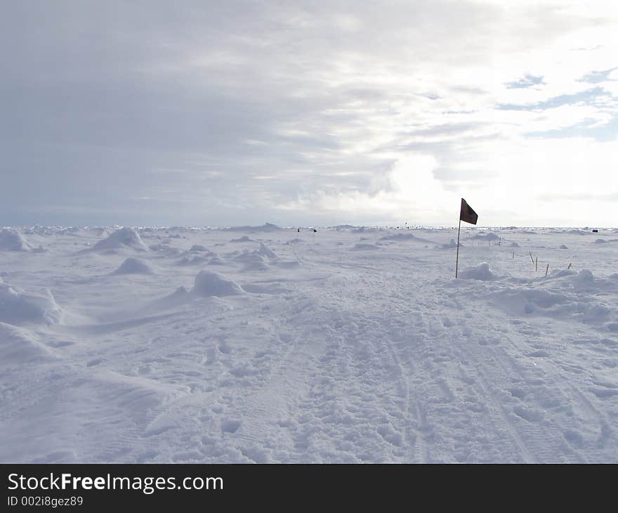 Flag in Antarctica