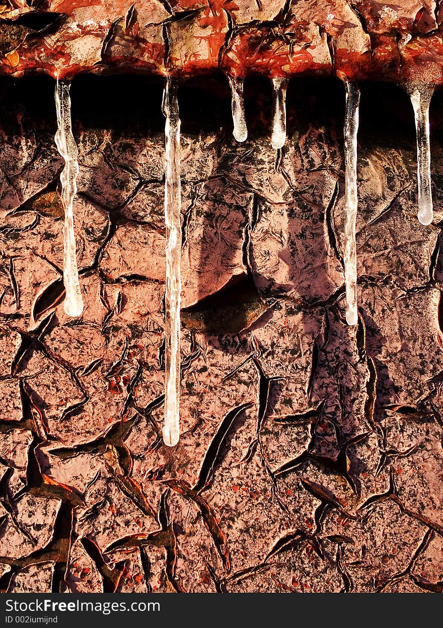 Small Icicles at the wall