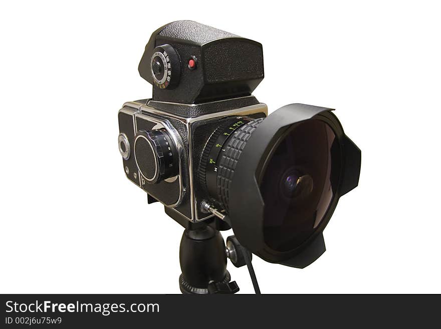 Medium format camera, with 30 mm fisheye lens on. One of the real professional tools. Medium format camera, with 30 mm fisheye lens on. One of the real professional tools.