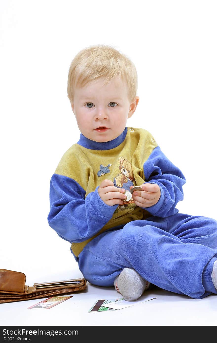 Baby on the white background