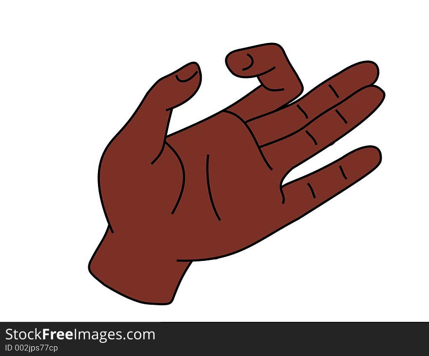 illustrated hand with space between thumb and finger