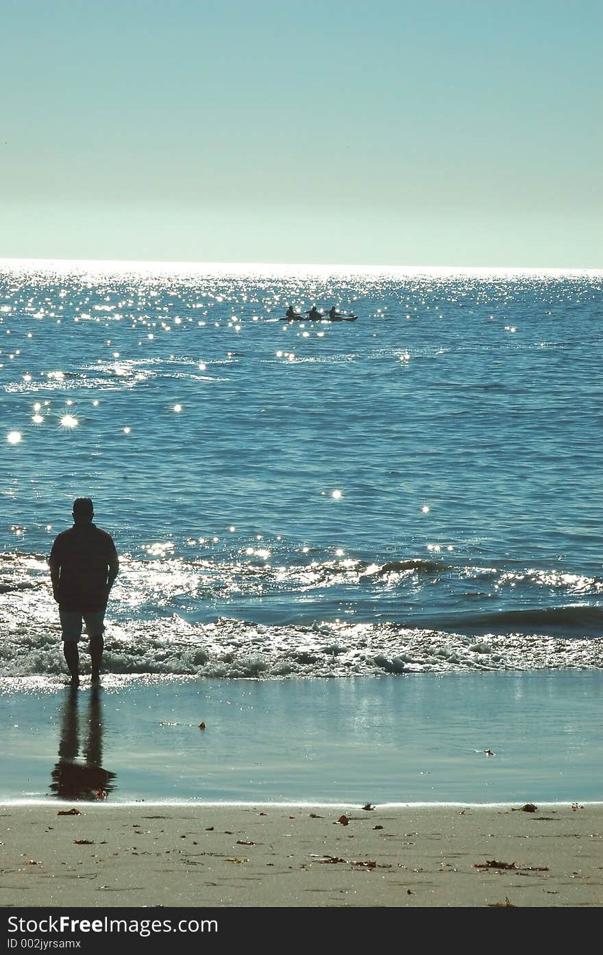 Sea Kayakers in Monterey Bay, California. Sea Kayakers in Monterey Bay, California