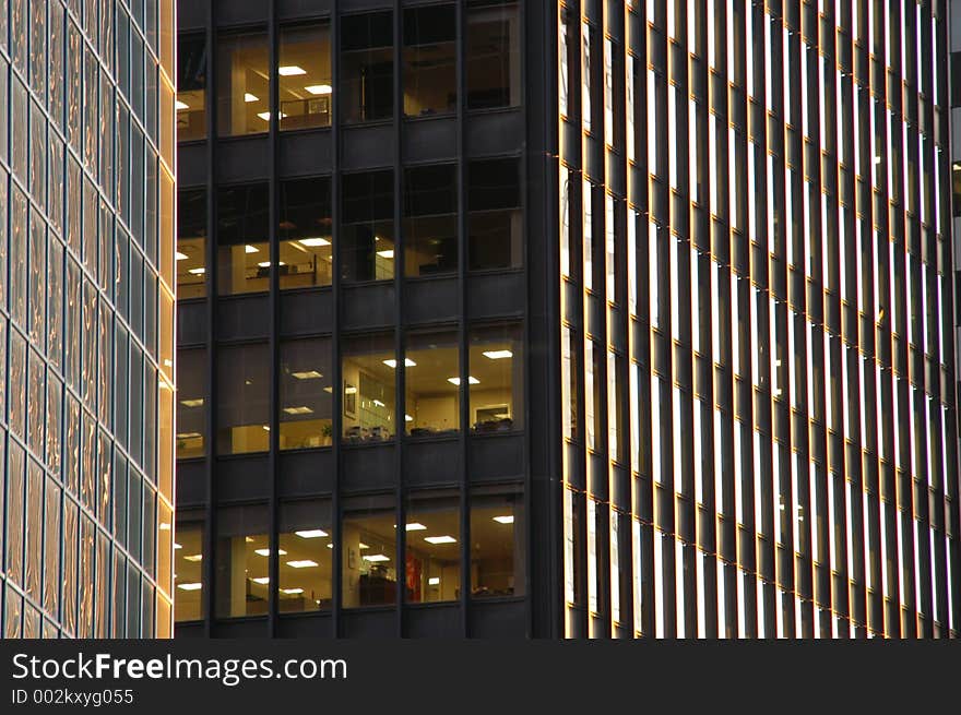 Buildings in Downtown Manhattan before sunset. Buildings in Downtown Manhattan before sunset