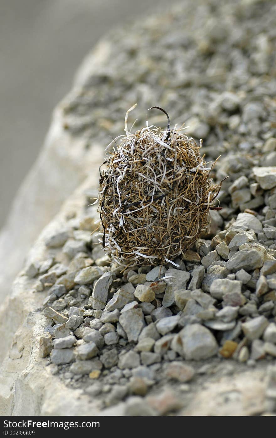 Fiber ball on gravel