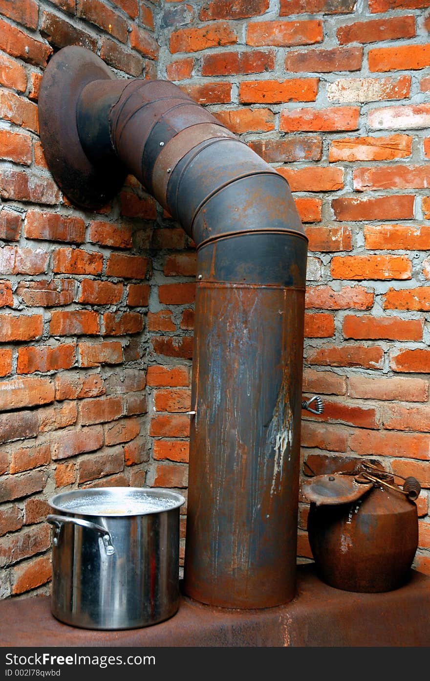 Old brick, and woodstove from days gone by. Old brick, and woodstove from days gone by.