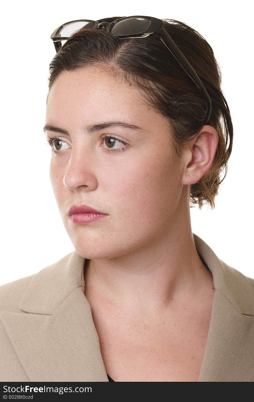 Young businesswoman looking away. Young businesswoman looking away