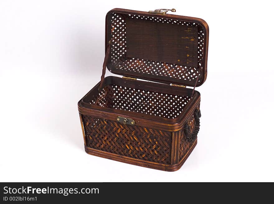 A rattan box - quarter view. A rattan box - quarter view