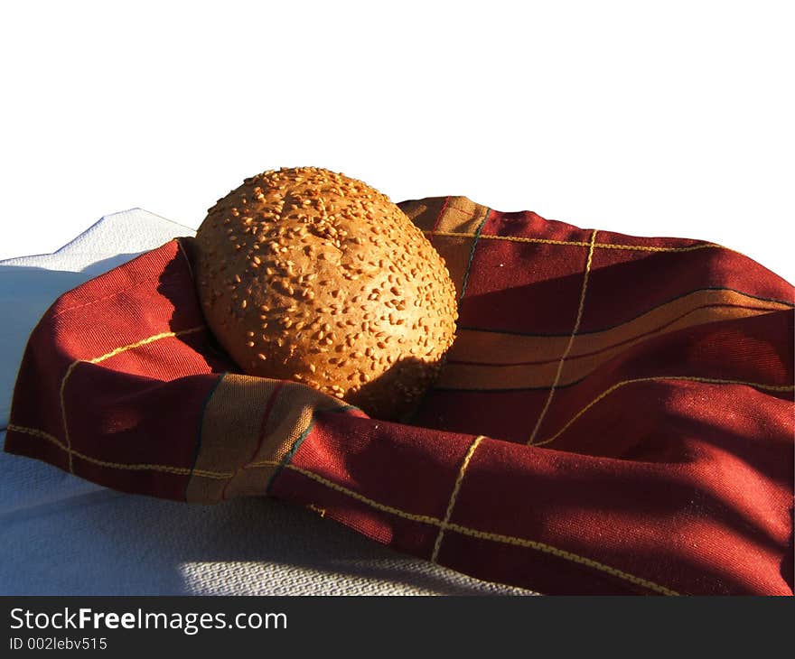 Sesame bread on a cloth