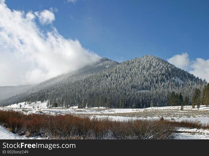 Cloud on Snowy mountain