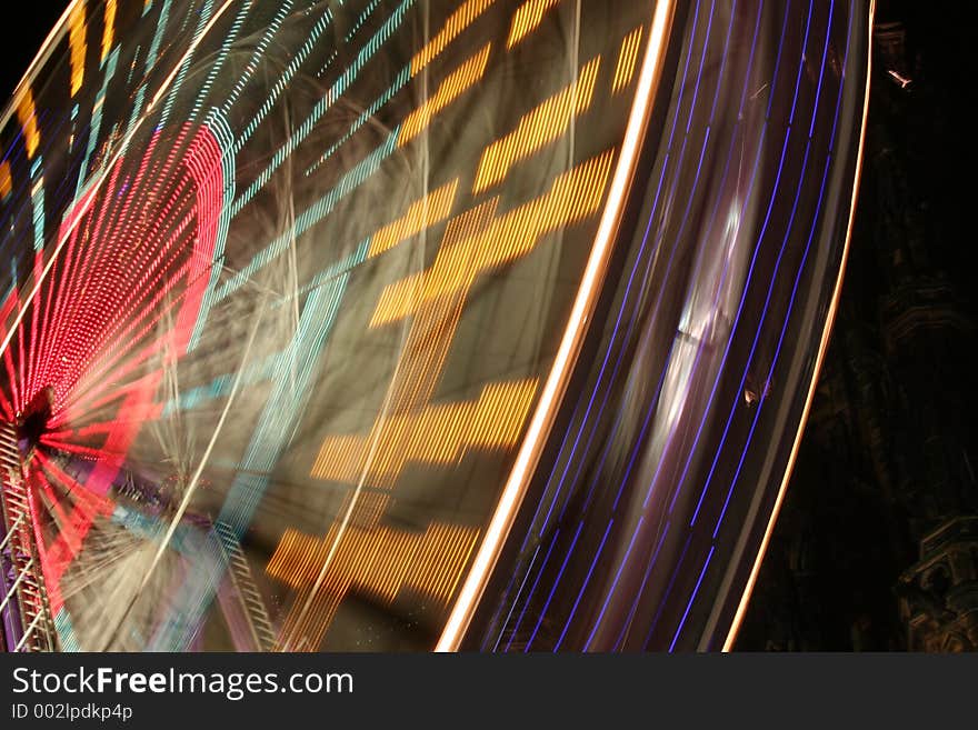 Close up of fairground ride