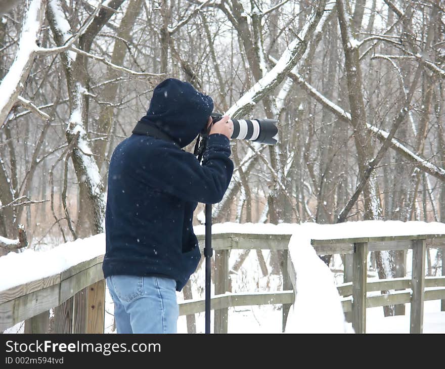 Photographer in the snow