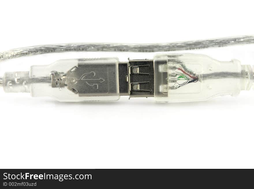 USB Cable on white background. USB Cable on white background