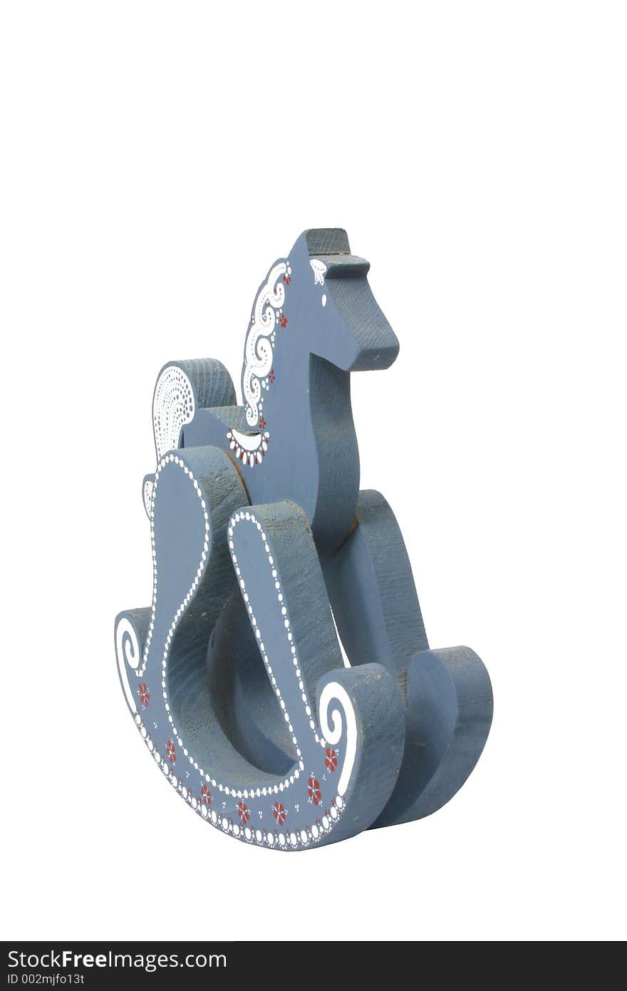 Blue Wooden Rocking Horse