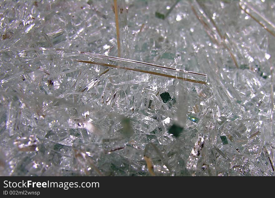 Shattered Clear Glass closeup. Shattered Clear Glass closeup.