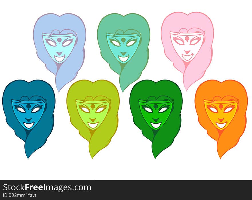 Vector elements of colorful heads. Vector elements of colorful heads.