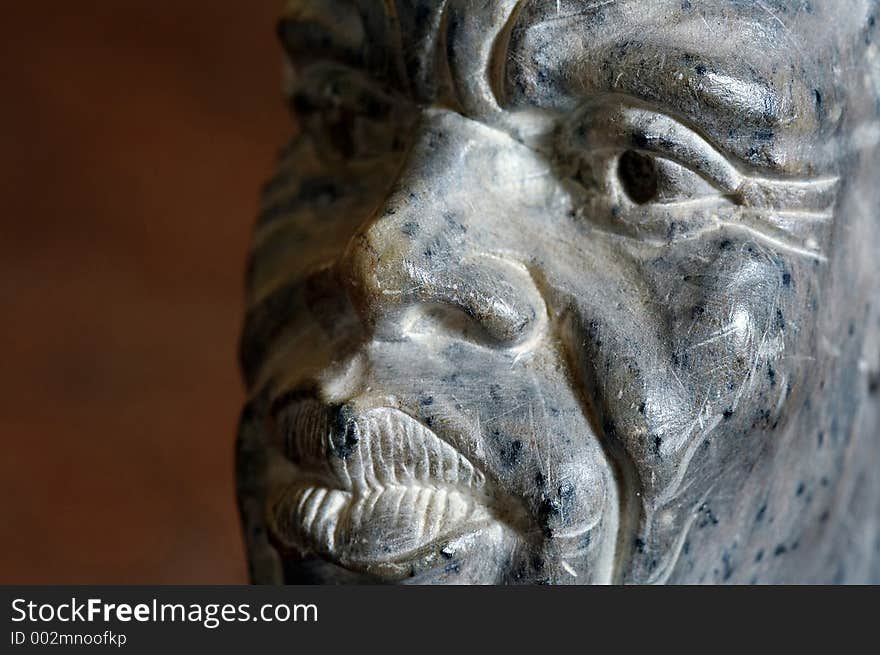 Stone African Head Closeup