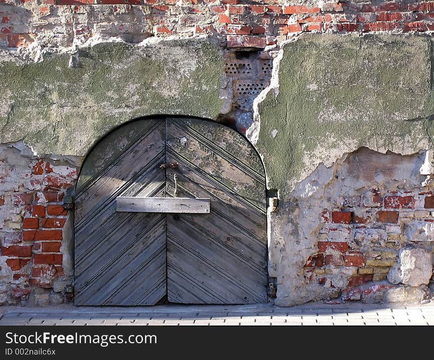 Old wood door