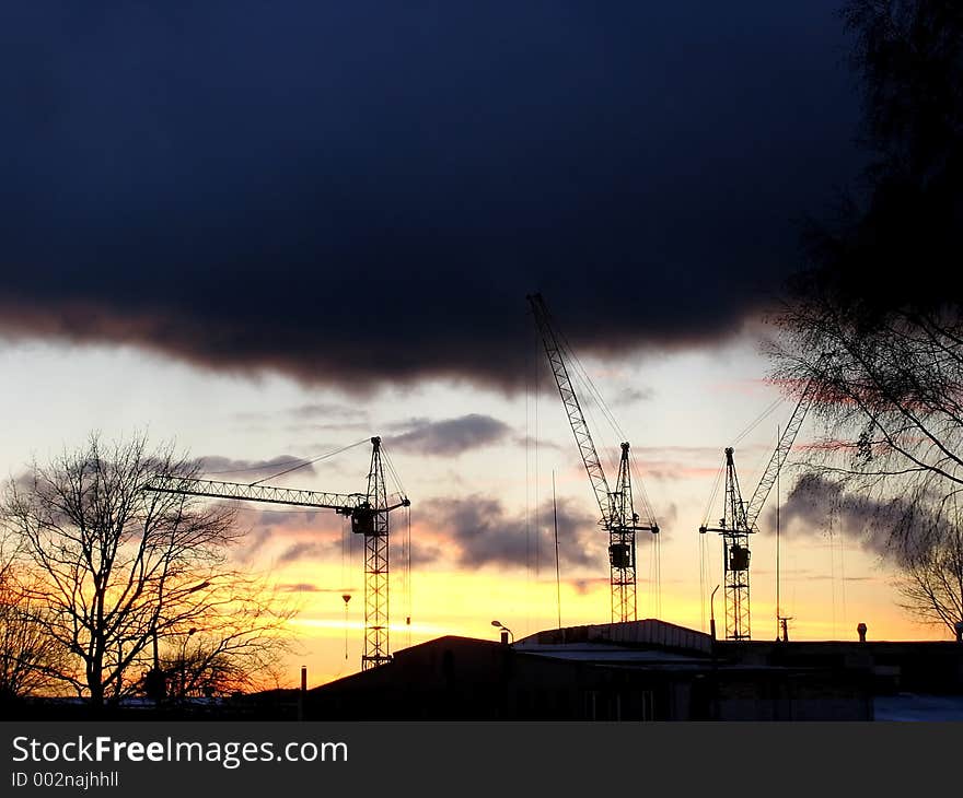 Industrial landscape on a background of a decline.