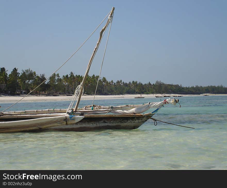 Fisher's boat in Zanzibar