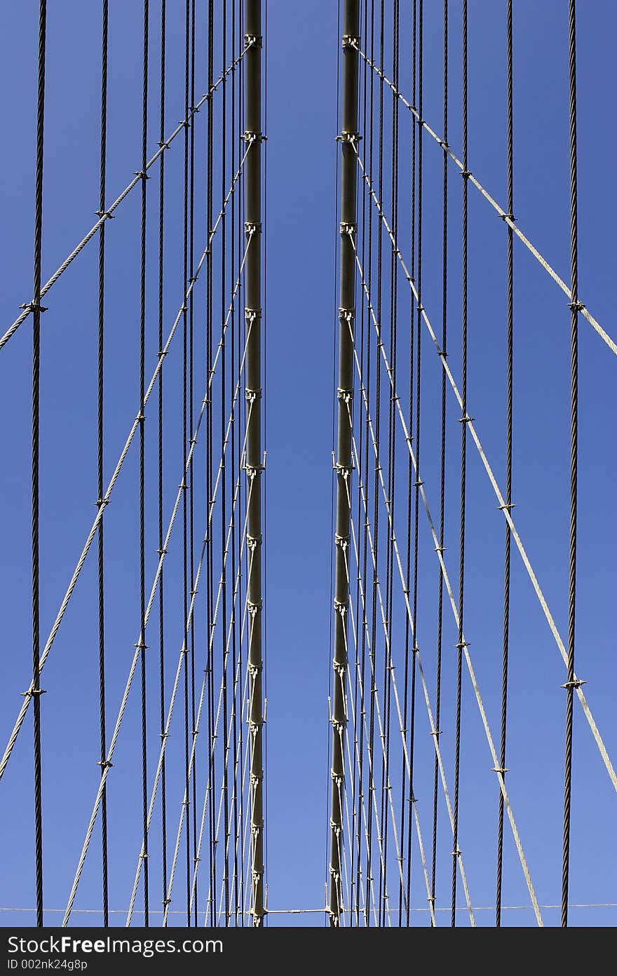 Suspension cables on the manhattan bridge, new york