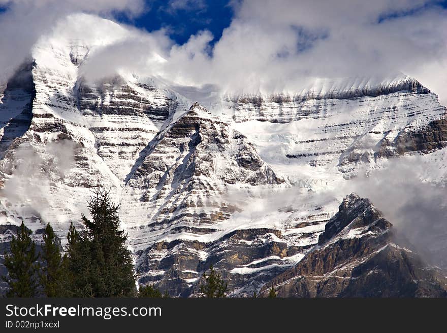 Snow on Mount Robson