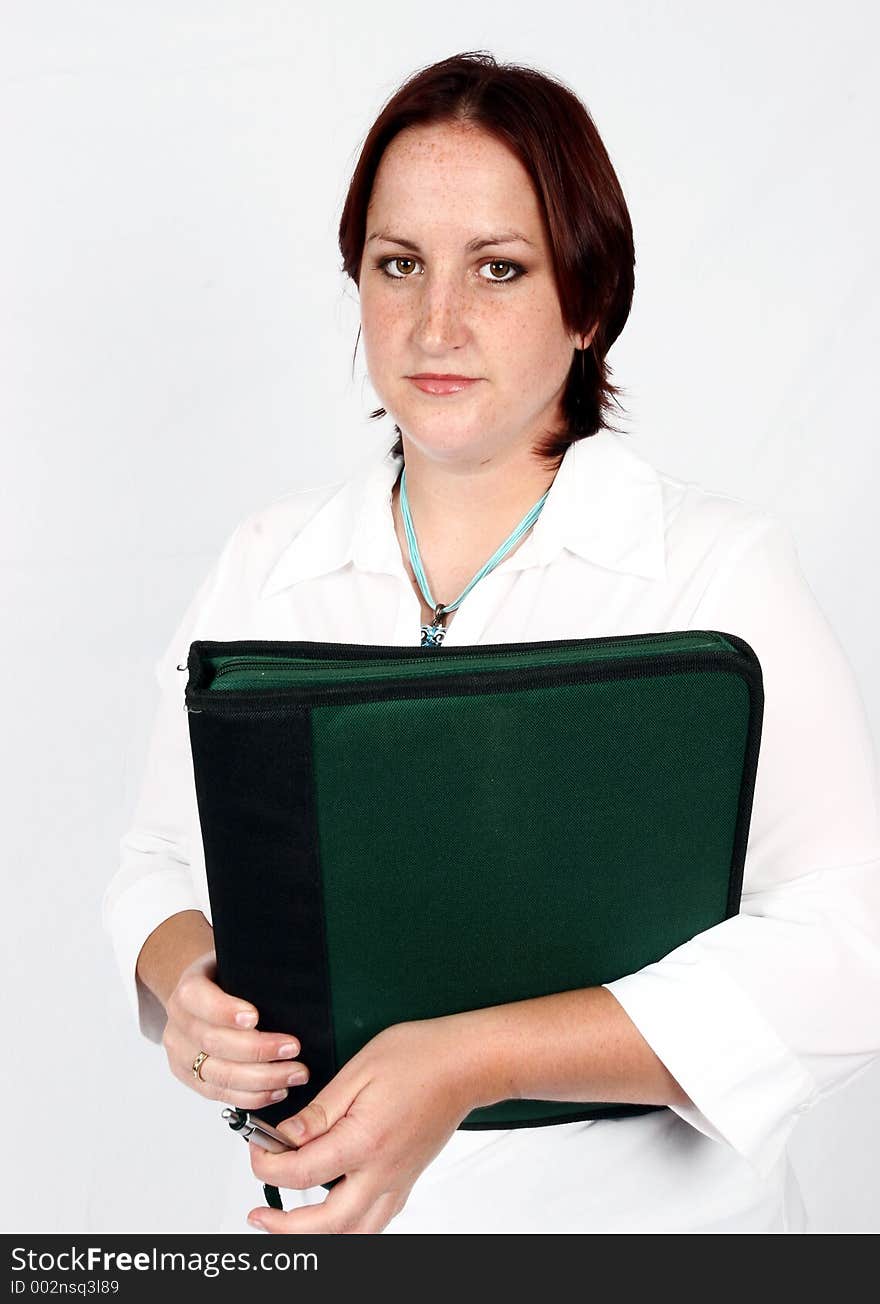 Businesswoman with file