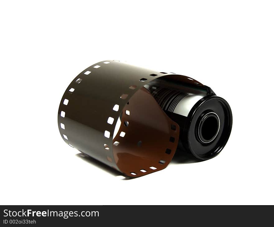 Negative Film on white background