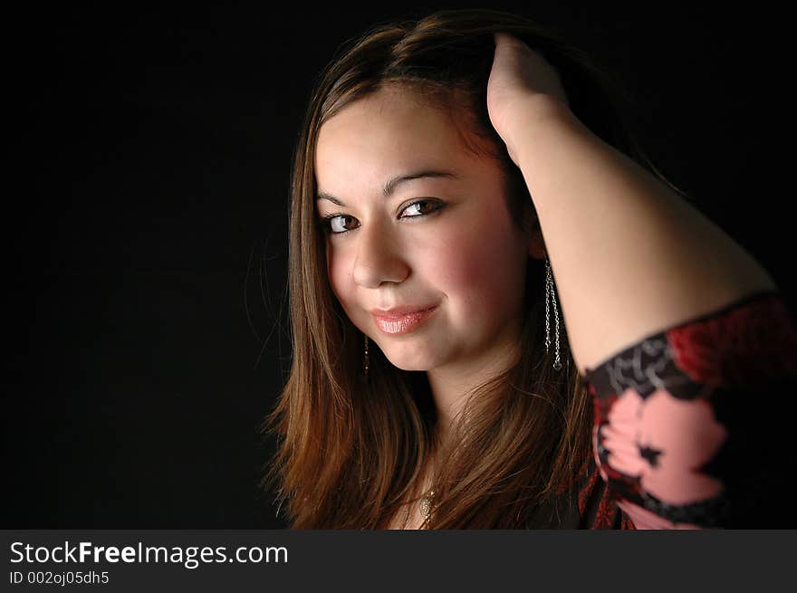 Studio portrait of a girl. Studio portrait of a girl