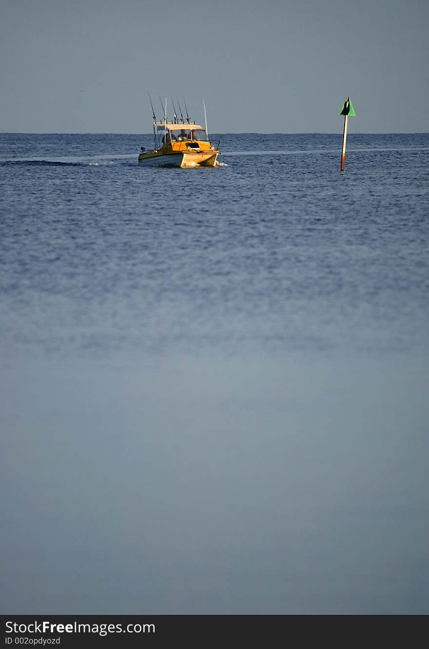 Leisure Fishermen returning home. Leisure Fishermen returning home