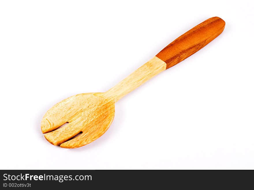 A wooden fork