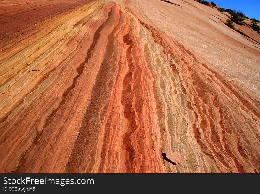 Chipped Off Stone on Slick Rock