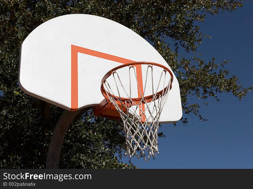 Basketball backboard, hoop, and net. Basketball backboard, hoop, and net