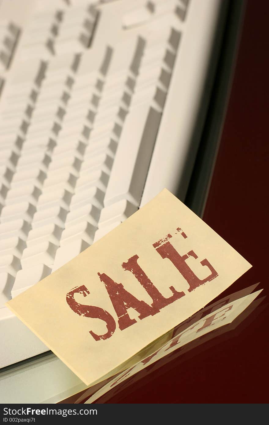 Sale message on the keyboard