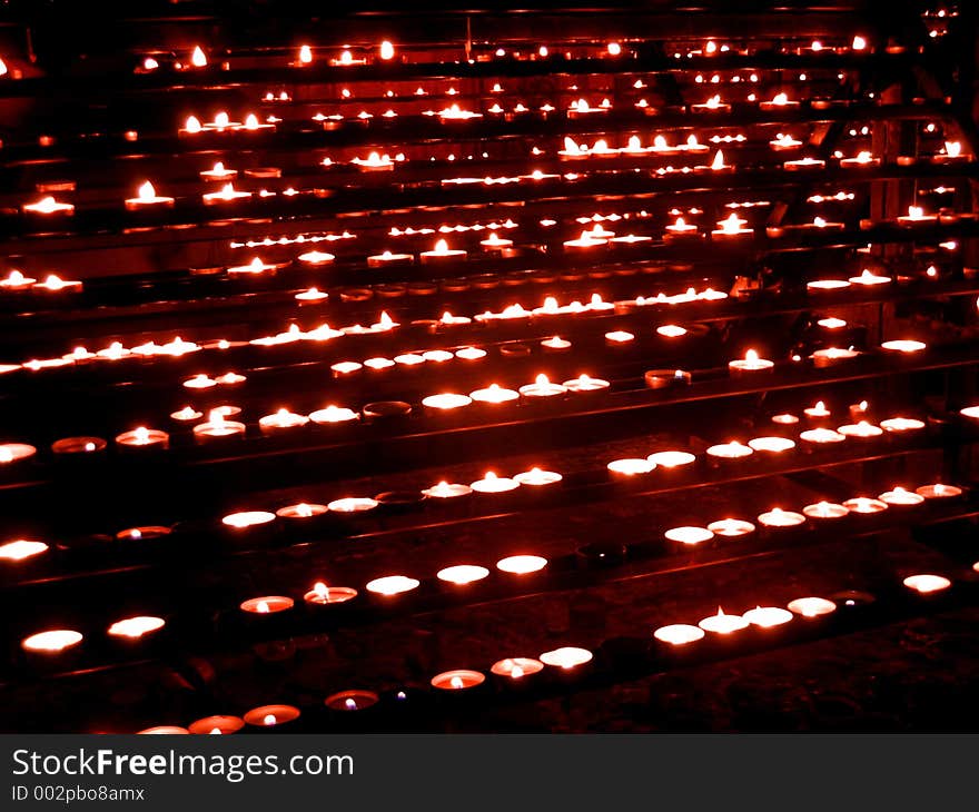 Candles in a cathedral