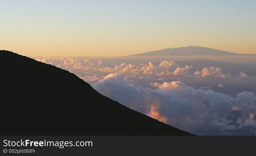 Sunrise at Mauii, Hawaii volcano. Sunrise at Mauii, Hawaii volcano