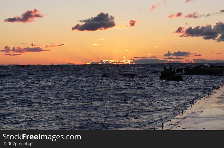 Sunset Over Sea