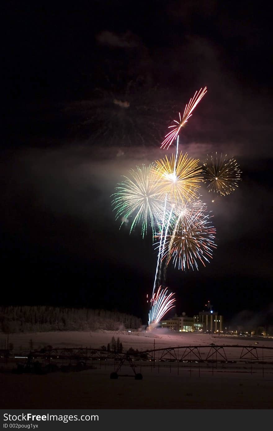 Fireworks Above The Field