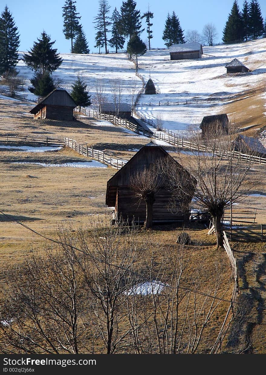 Houses on inclined hills