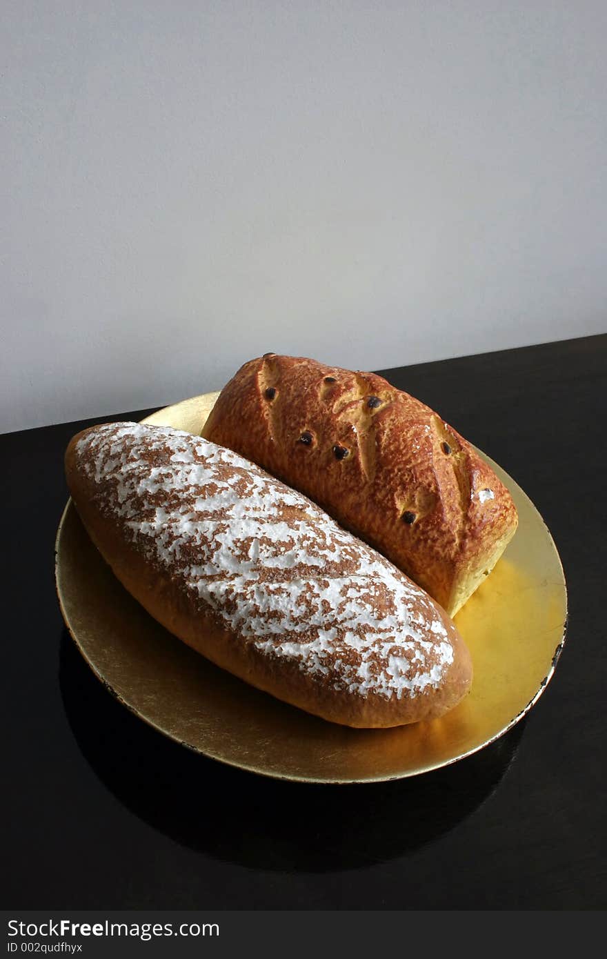 Freshly baked bread from the oven