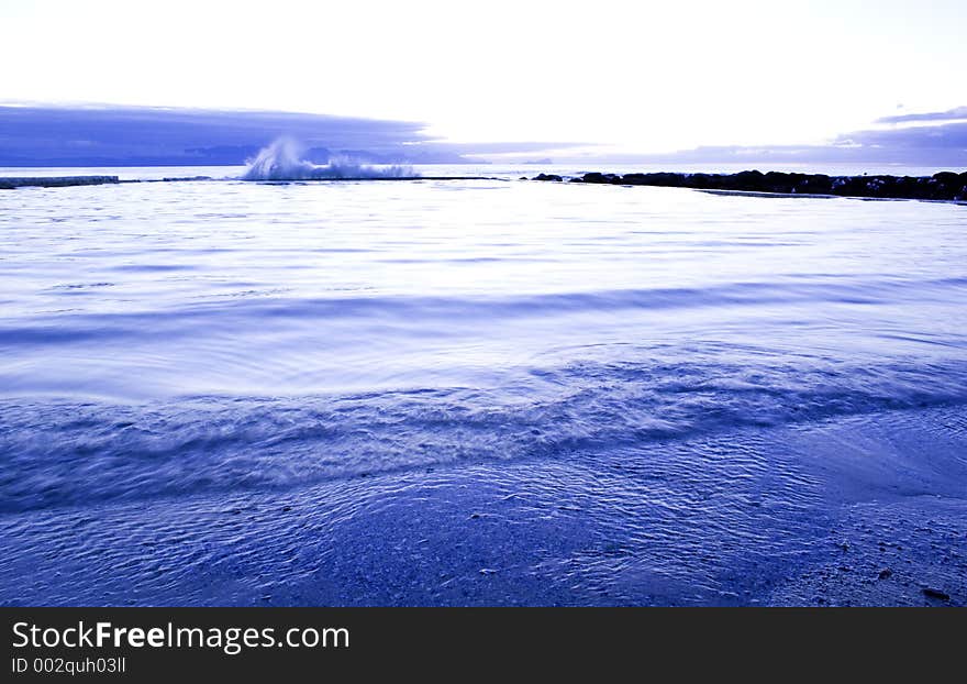 St James - Wave Splashing Against Tidal Pool