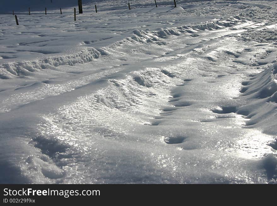 Beautiful effect of frozen snow. Beautiful effect of frozen snow