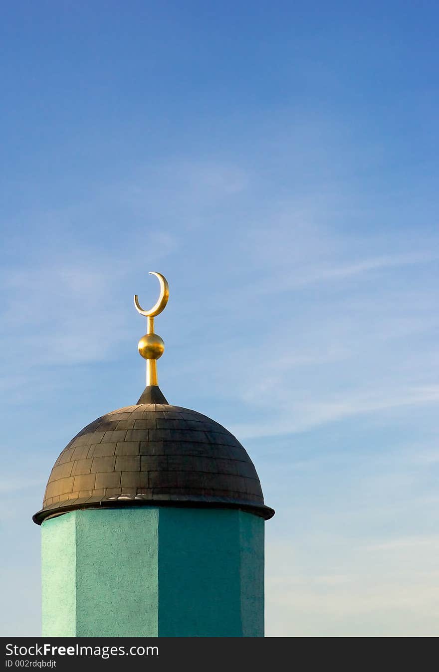 Mosque on sunrise-fragment of a building