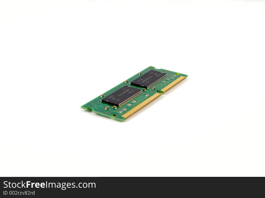 Laptop Memory Ram Chip on white isolation background. Laptop Memory Ram Chip on white isolation background