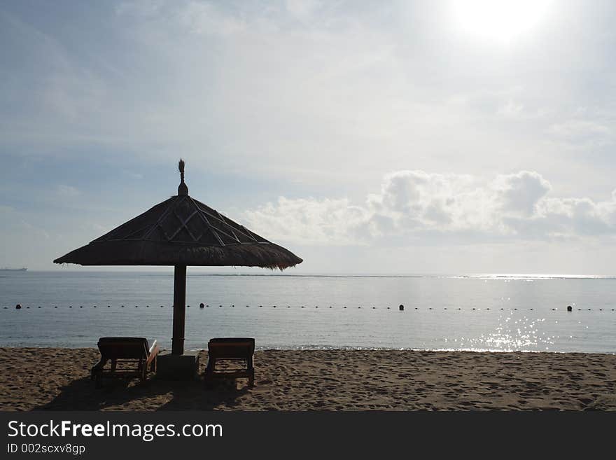 Gazebo at beautiful beach. Gazebo at beautiful beach