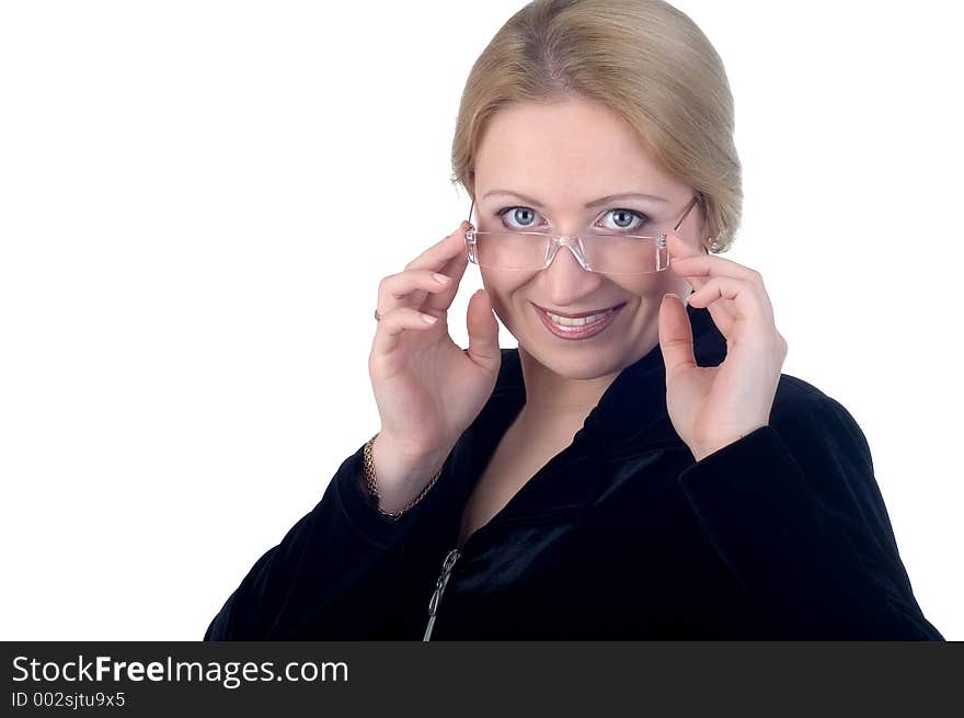 Business woman with glasses