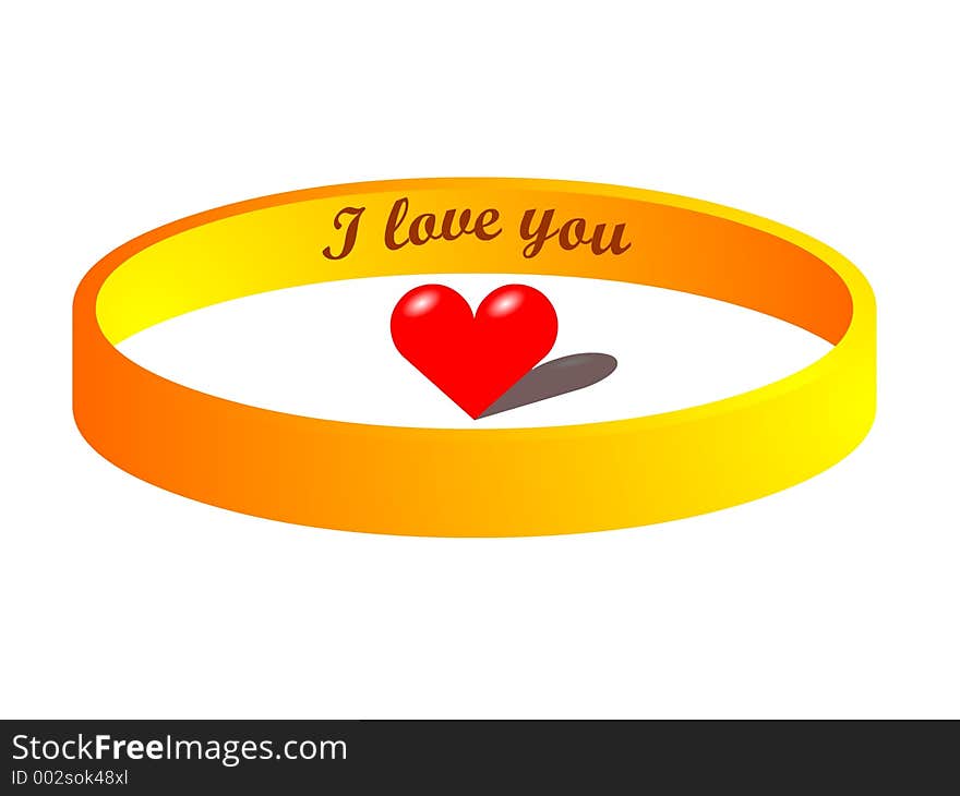 I love you ring with heart. I love you ring with heart